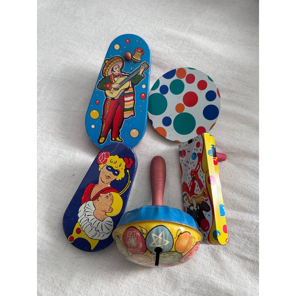 Vintage Tin Noise Makers KIRCHHOF Life of the Party Circus Toy Clapper